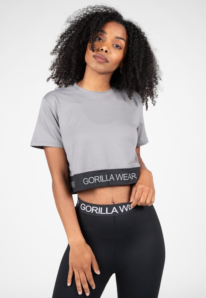 colby cropped t shirt gray