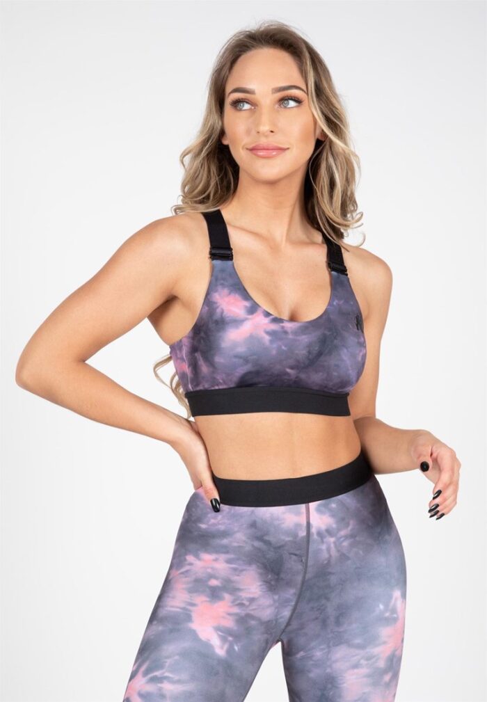 colby sports bra gray pink