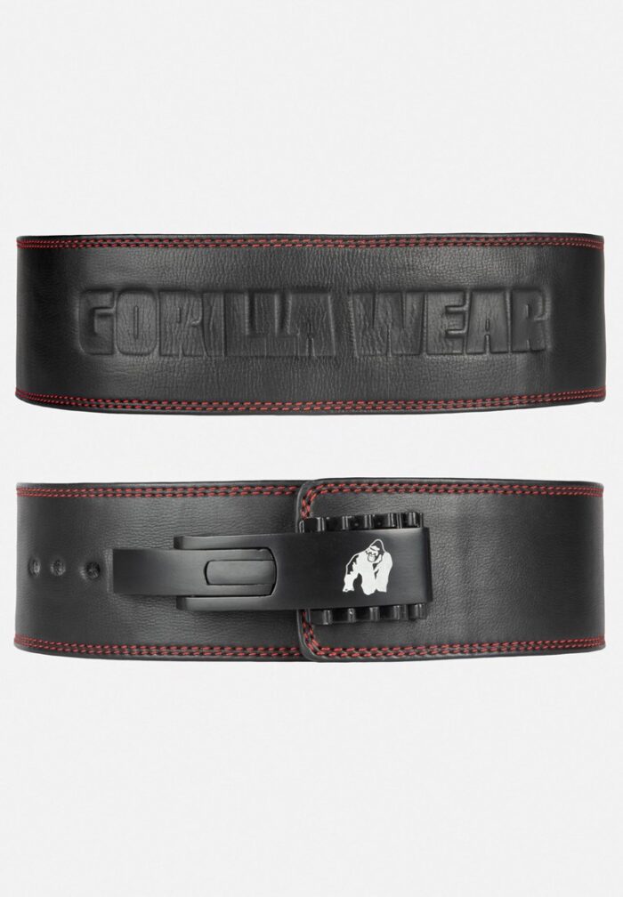 gorilla wear 4 inch premium leather lever belt black