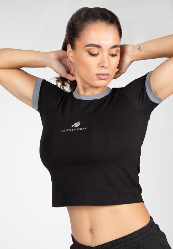 new orleans cropped t shirt black