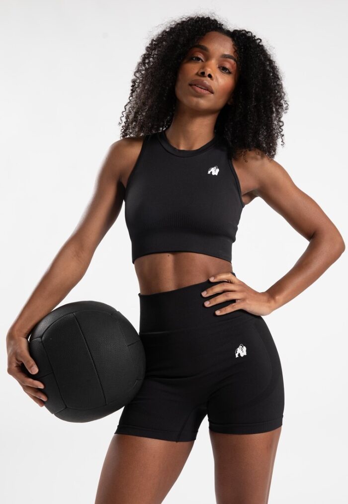 olivia seamless crop top black