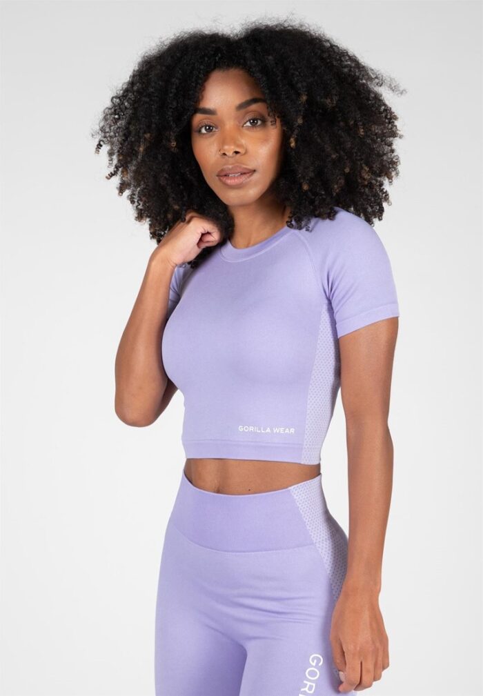 selah seamless crop top lilac