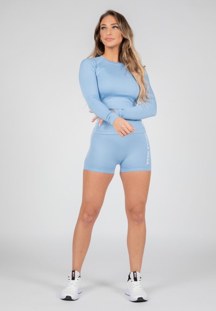 selah seamless shorts light blue 2