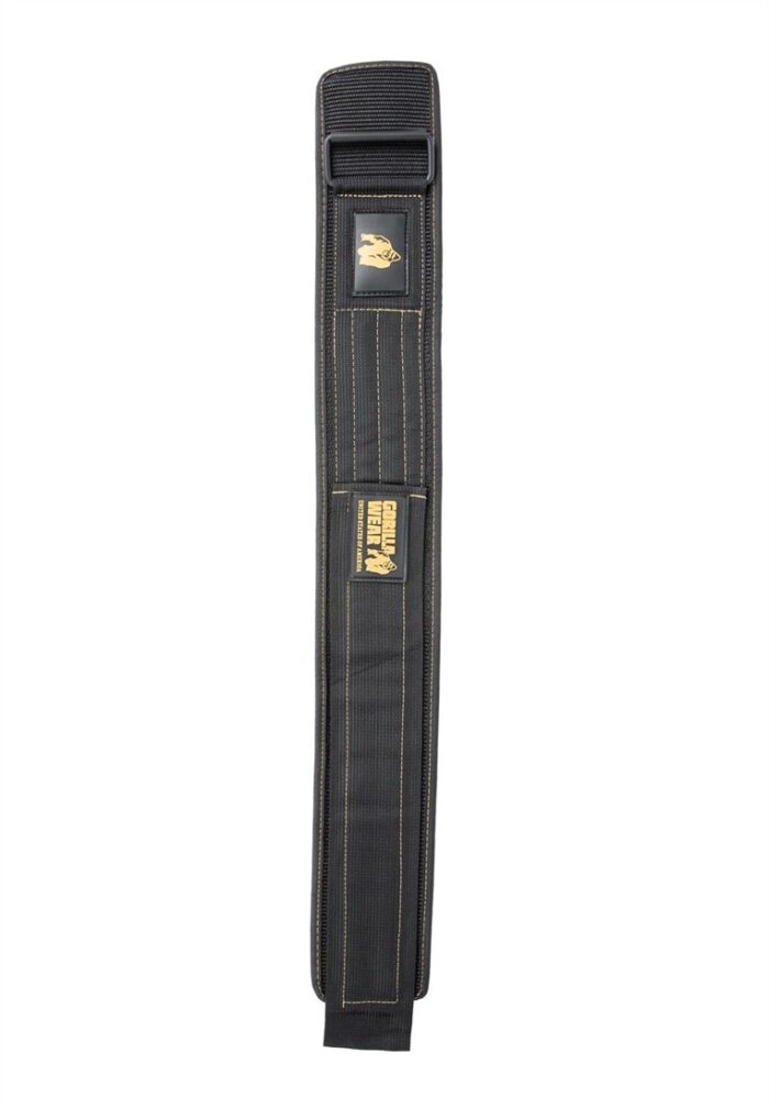 4 inch nylon belt black gold