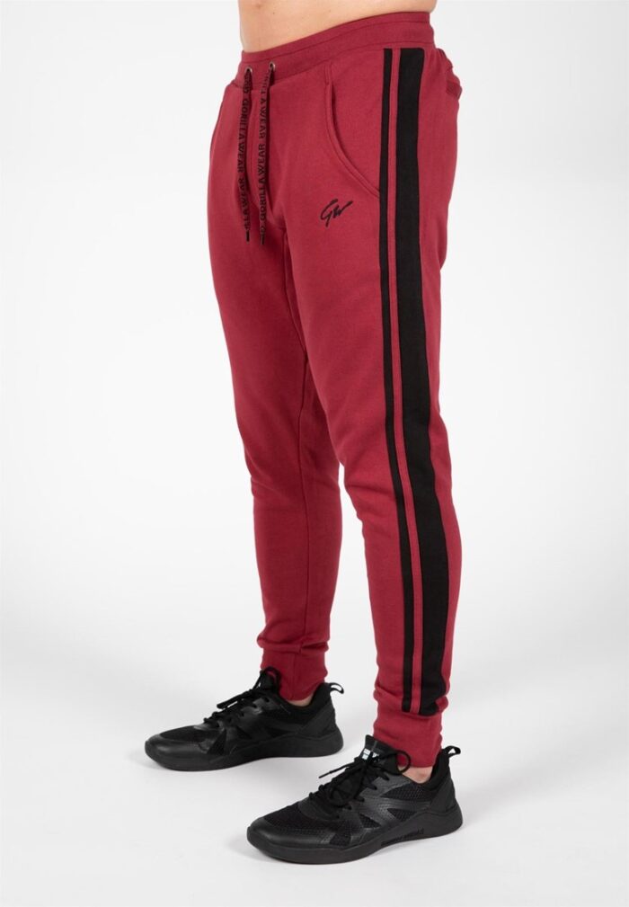 banks sweatpants burgundy red black