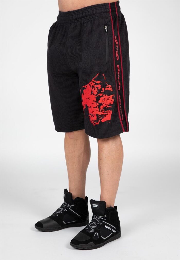 buffalo old school workout shorts black red