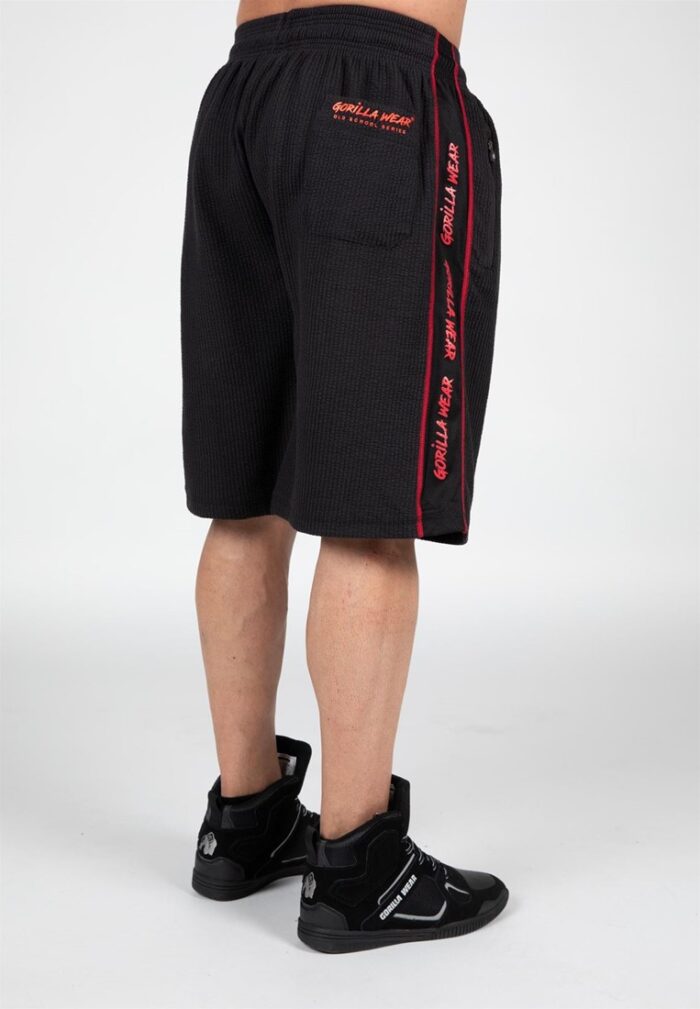 buffalo workout shorts black red