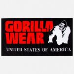 Toalla funcional para gimnasio, color negro y rojo Gorilla Wear