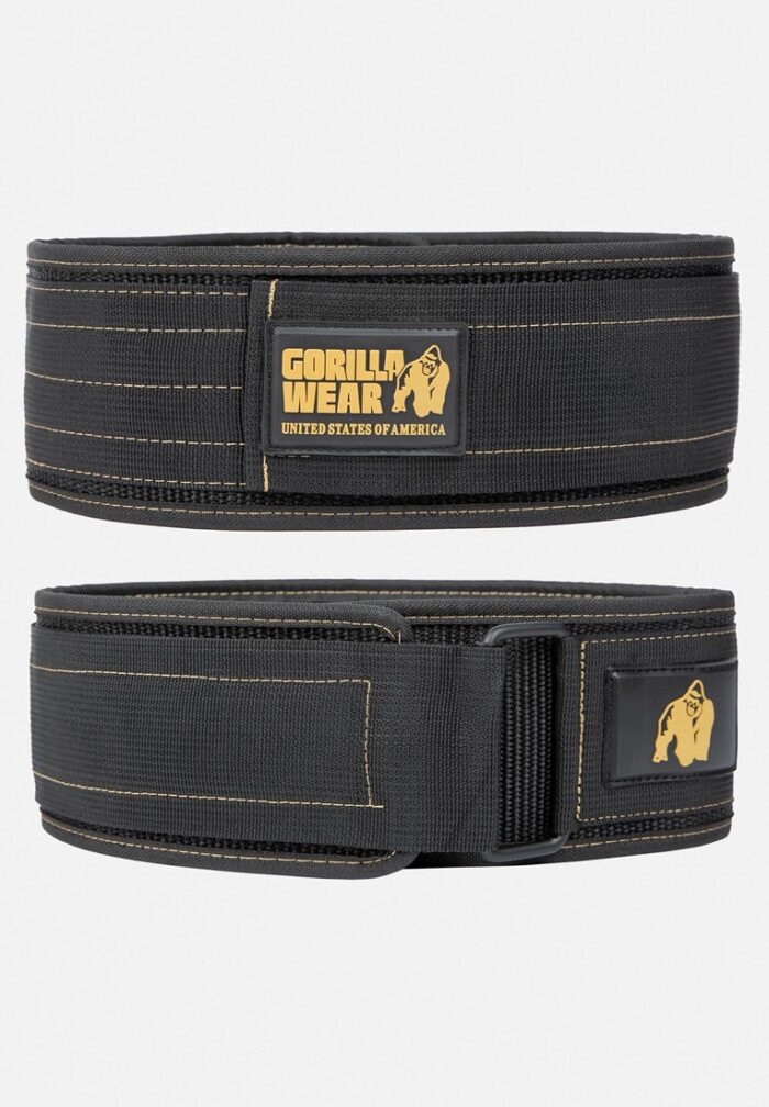 gorilla wear 4 inch nylon lifting belt black gold