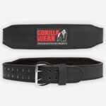 Cinturón Gorilla Wear 4 Inch Padded Leather Lifting Belt - Black/Red