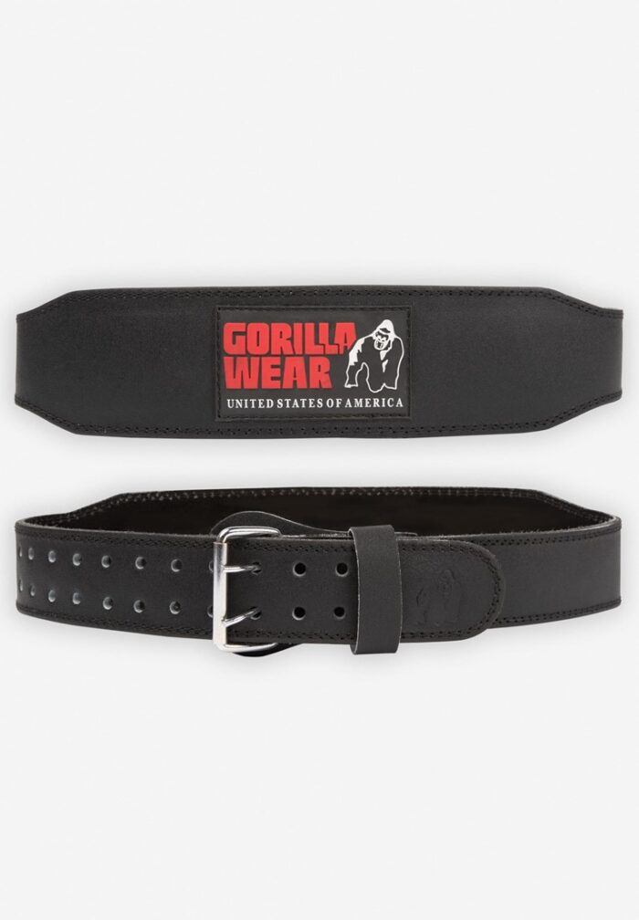 gorilla wear 4 inch padded leather lifting belt black red