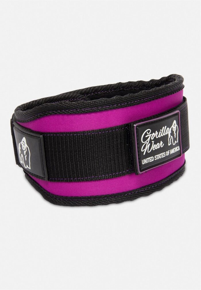 gorilla wear 4 inch women s lifting belt black purple 1