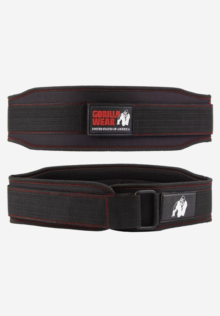 gorilla wear 4 inch women s lifting belt black red stitched