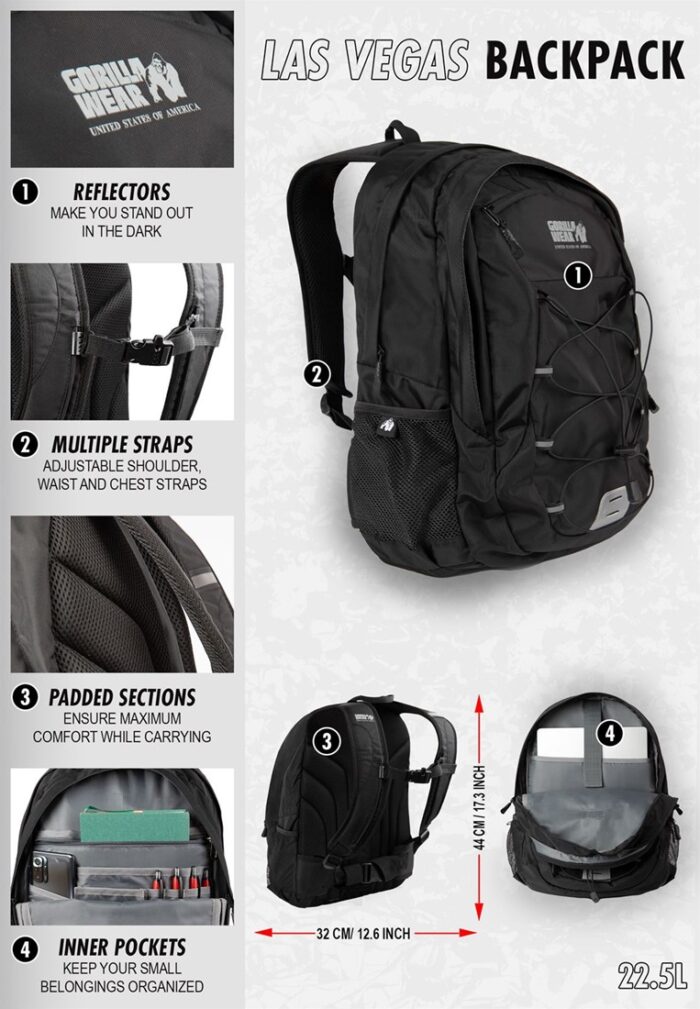 las vegas backpack black info