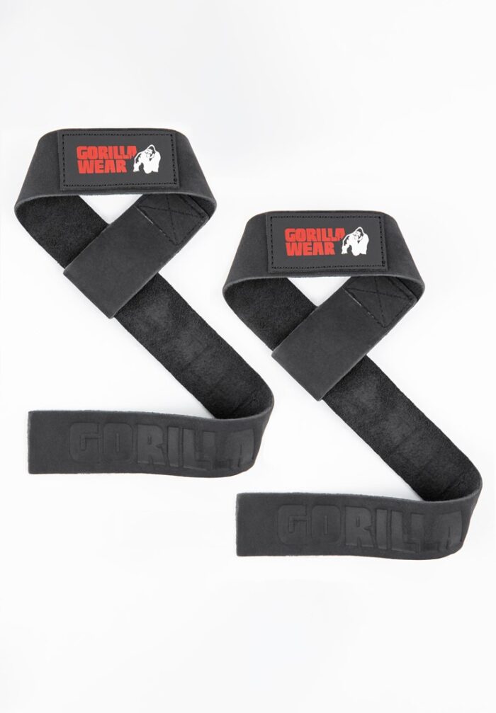 leather lifting straps black