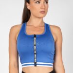 Camiseta Mesa Zip Front Crop Top - Blue
