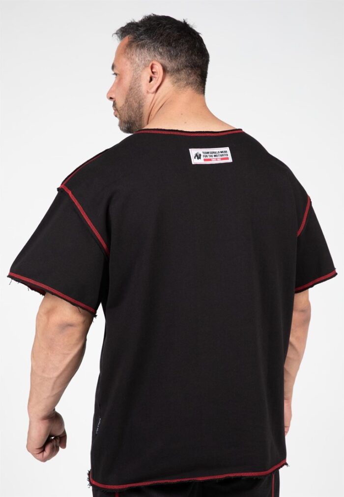 wallace workout top black red 1