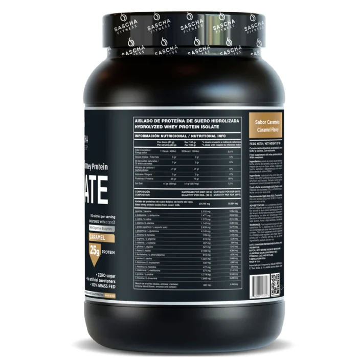 Hydrolyzed Whey Protein Isolate Sascha Fitness 957 gr - Imagen 4
