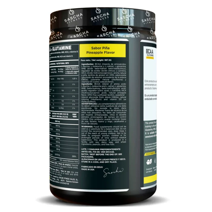 BCAA + Glutamina - Sascha Fitness 387,5 gr - Imagen 3