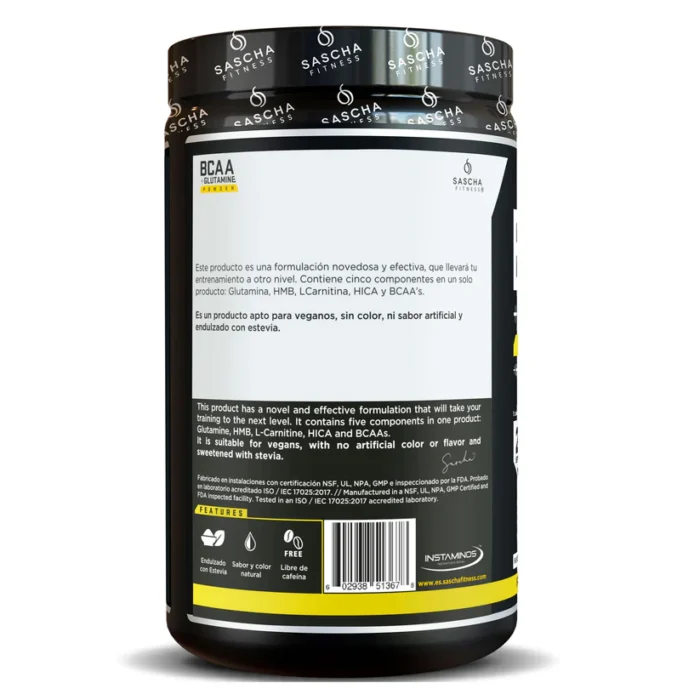 BCAA + Glutamina - Sascha Fitness 387,5 gr - Imagen 2