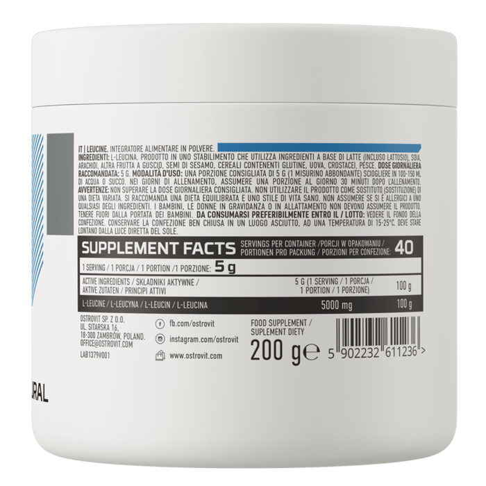 Leucine 200 gr natural / Leucina - Imagen 2