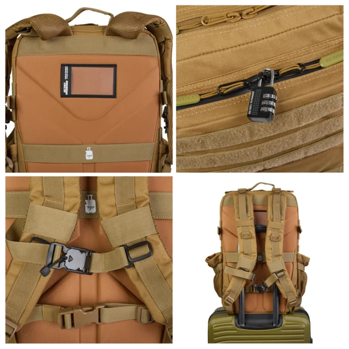 Mochila Táctica V1 45L Khaki - Imagen 3