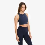 Camiseta Deporte para Mujer Ajustada Crop Top Navy