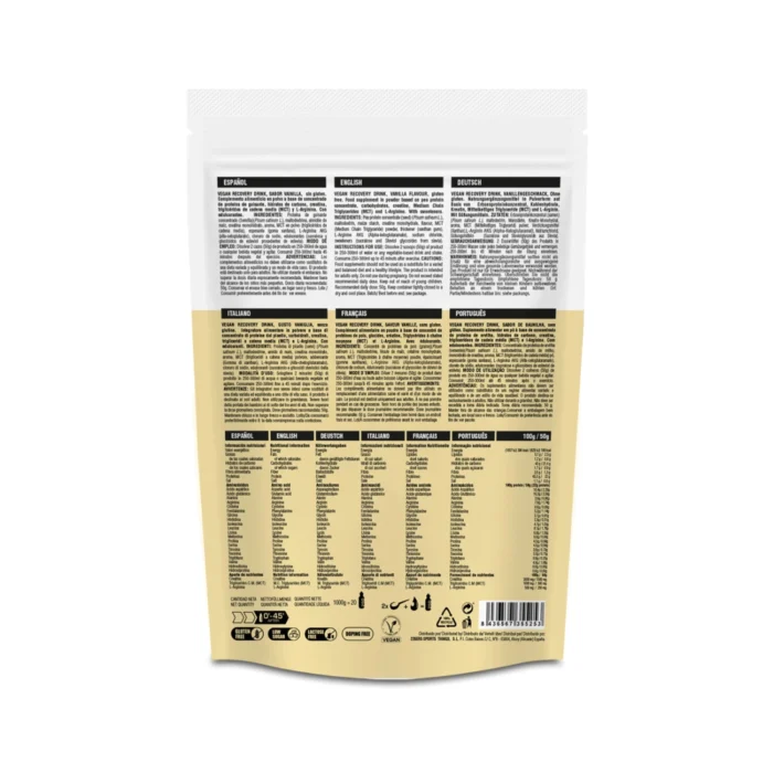 VEGAN RECOVERY DRINK - Bebida Recuperadora Vegana 1000 gr - Imagen 2